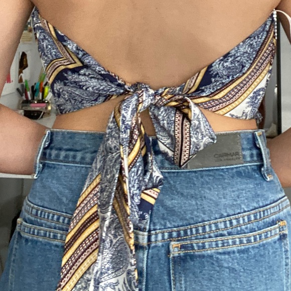 Silky Bandana Scarf Top - Picture 3 of 4